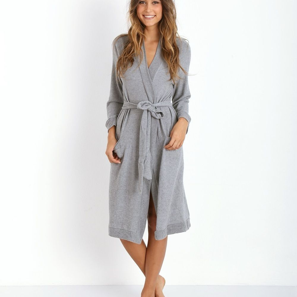 Eberjey Modal Cozy Time Robe Heather Grey